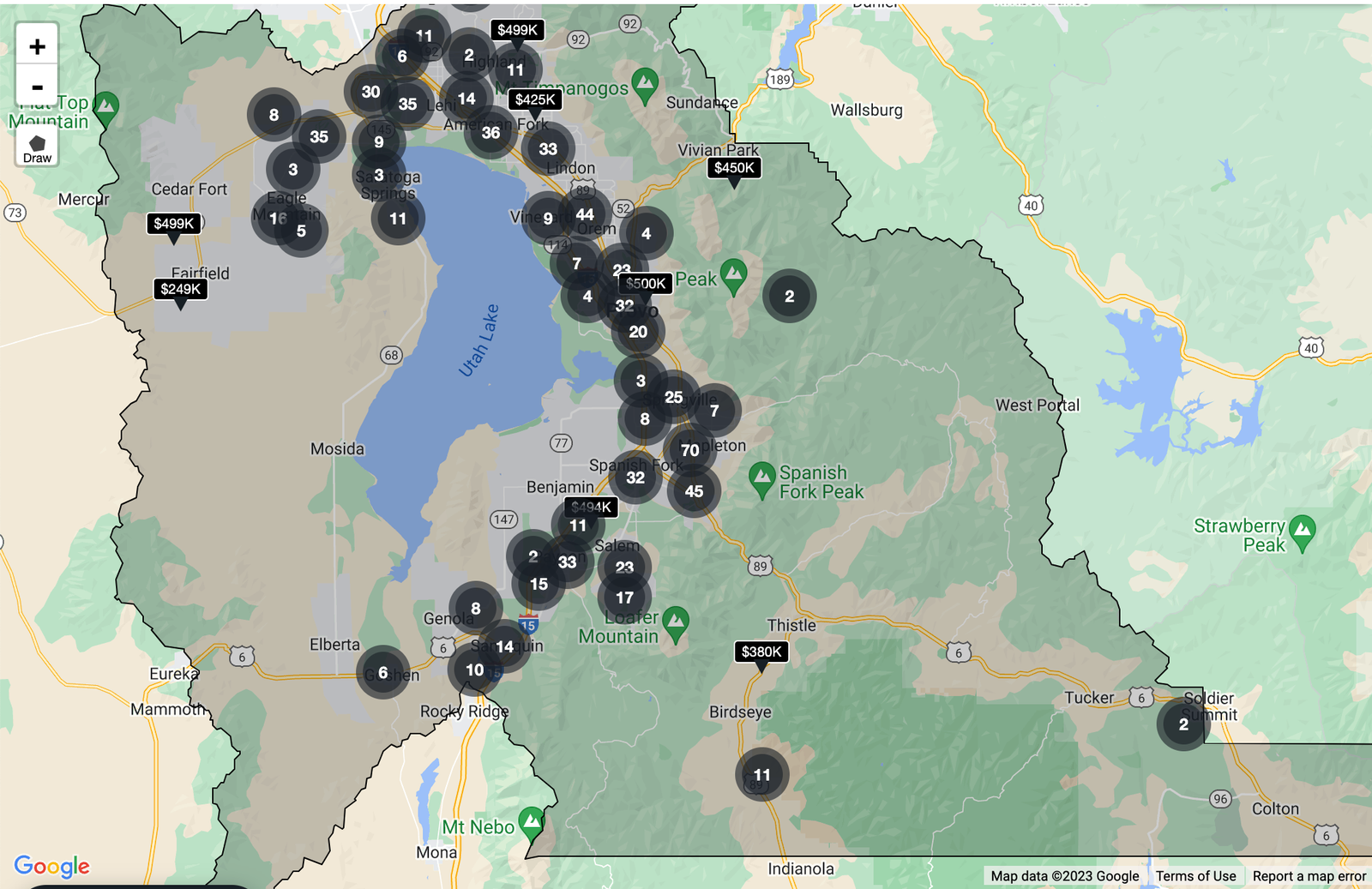 Utah County homes for sale in residential and agricultural areas