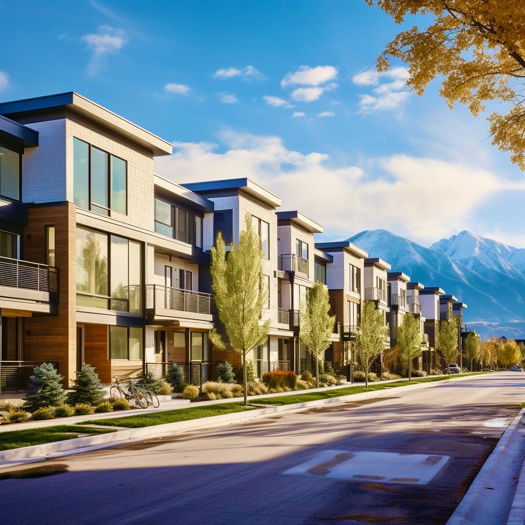 New Construction townhouses for sale in Provo Utah rendering created in midjourney 