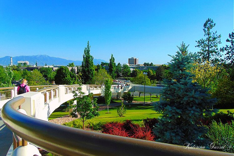 Photo of the pathway at the south side of Brigham Young University captured by Katerina Gasset Utah Valley Realtor